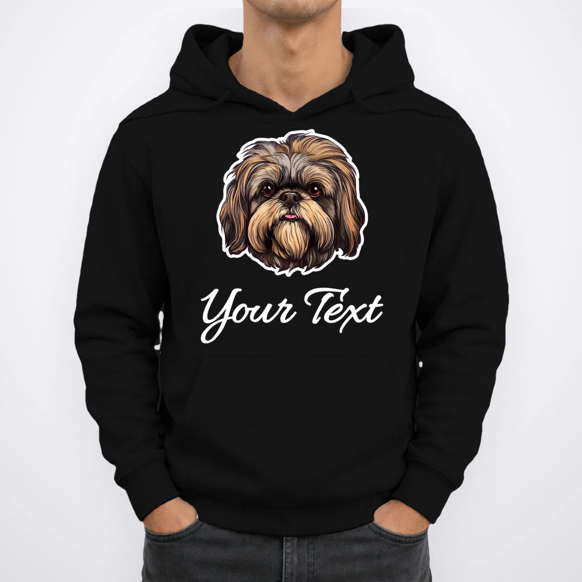 Shih Tzu Dog Custom Personalized Name Text Hoodie - Front 1