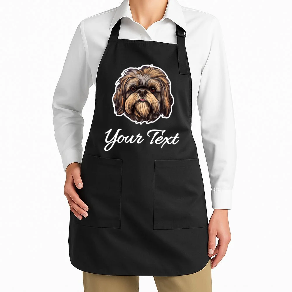 Shih Tzu Dog Custom Personalized Name Text Apron - Front 1