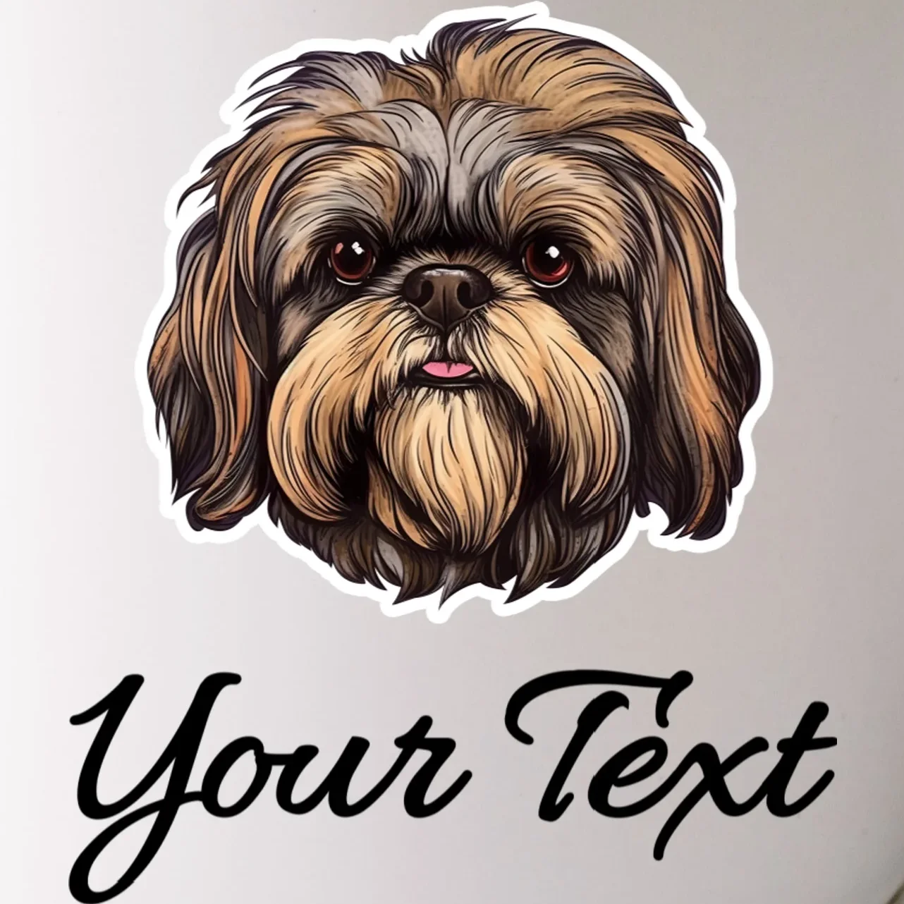 Shih Tzu Dog Custom Personalized Name Text Mug - Front - Close-up