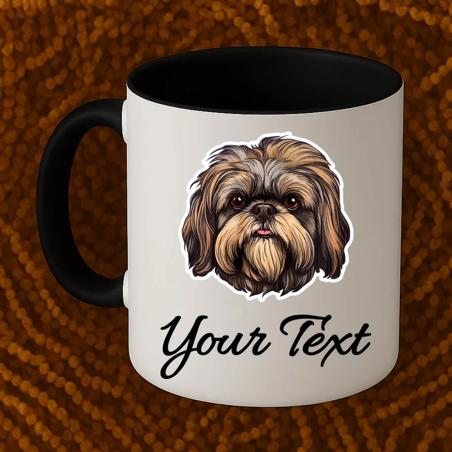 Shih Tzu Dog Custom Personalized Name Text Coffee Mug - Front 1