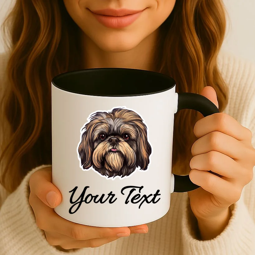 Shih Tzu Dog Custom Personalized Name Text Coffee Mug - Front 2