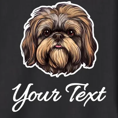 Shih Tzu Dog Custom Personalized Name Text Men's Button Up - Front - Close-up