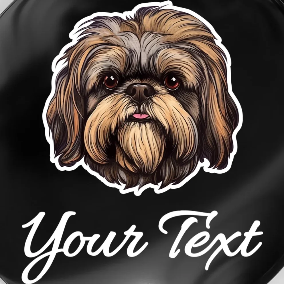 Shih Tzu Dog Custom Personalized Name Text Magnet - Front - Close-up