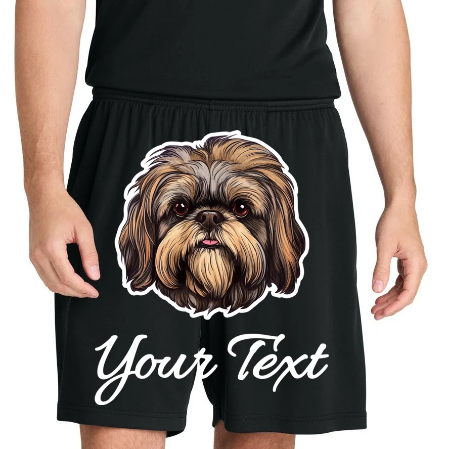 Shih Tzu Dog Custom Personalized Name Text Men's Shorts - Front 1