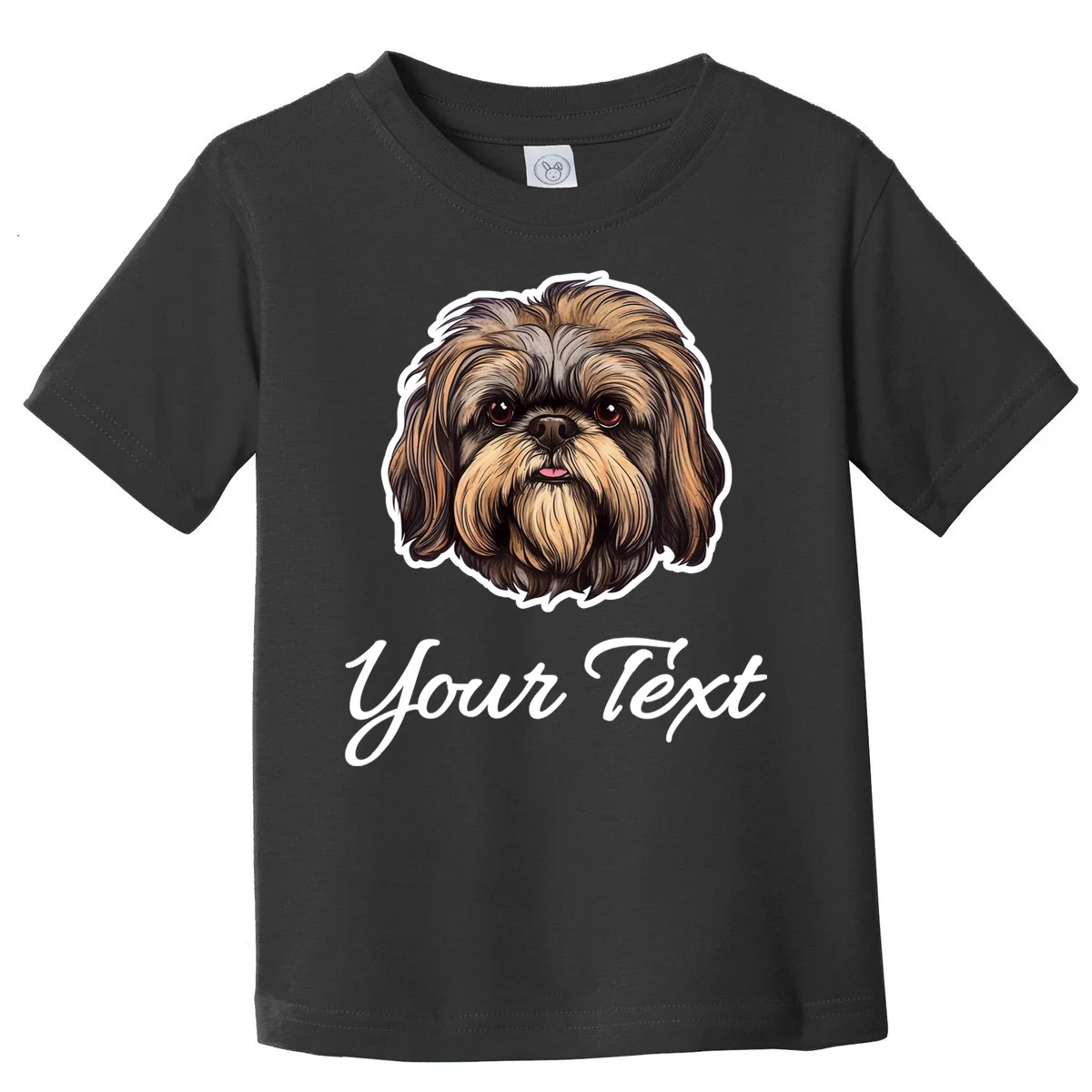 Shih Tzu Dog Custom Personalized Name Text Toddler T-Shirt - Front