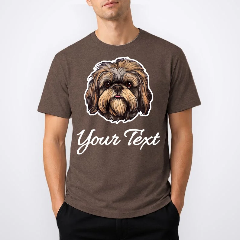 Shih Tzu Dog Custom Personalized Name Text T-Shirt - Front 1