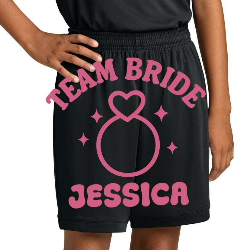 Team Bride Custom Bachelorette Kids Shorts - Front 1