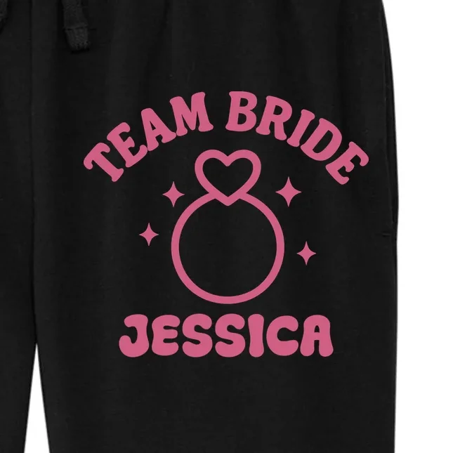 Team Bride Custom Bachelorette Women's Fleece Sweatpants - Front - Close-up