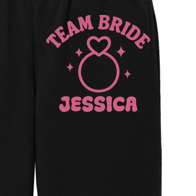 Team Bride Custom Bachelorette Kids Fleece Sweatpants - Front - Close-up
