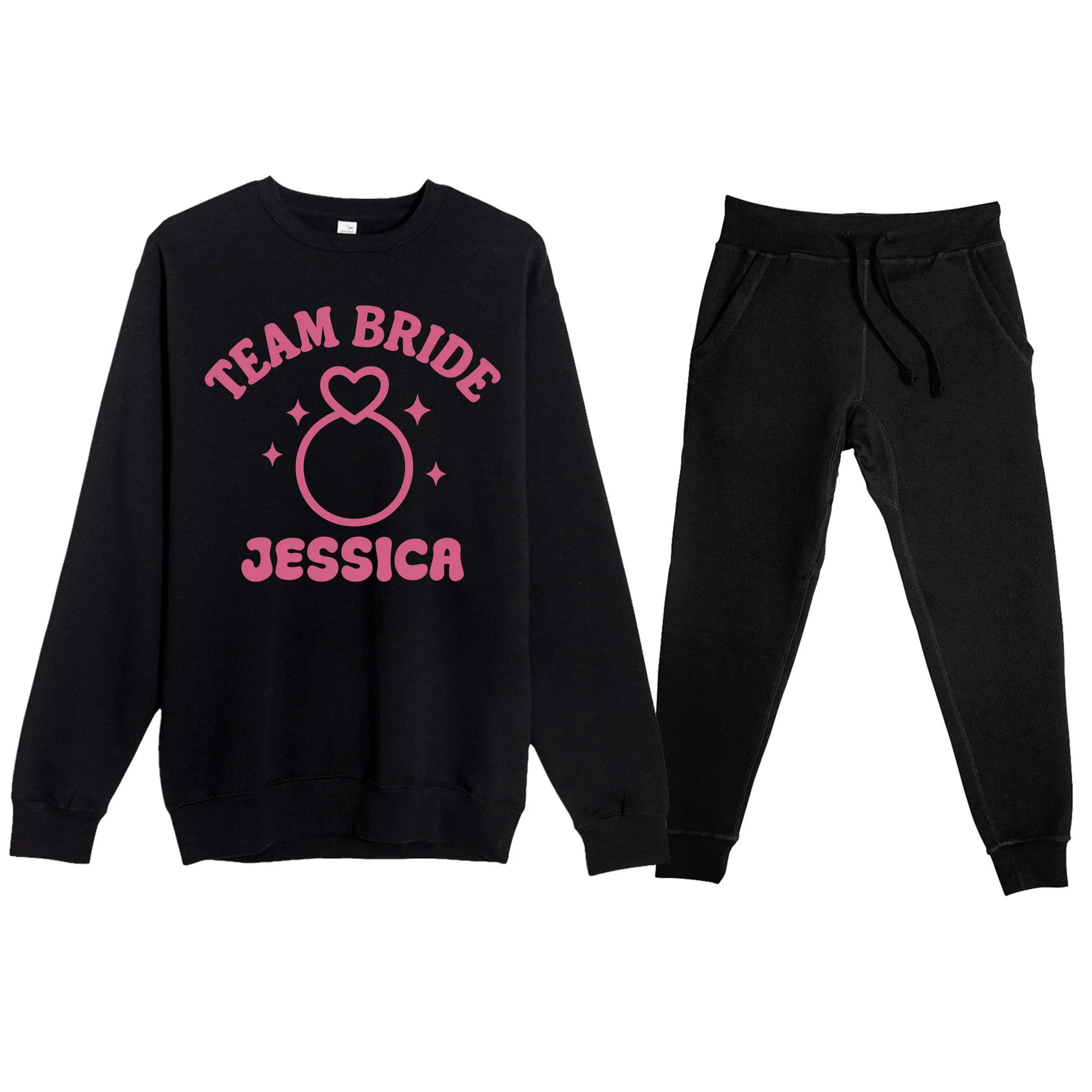 Team Bride Custom Bachelorette Men's Sweatsuit - Front