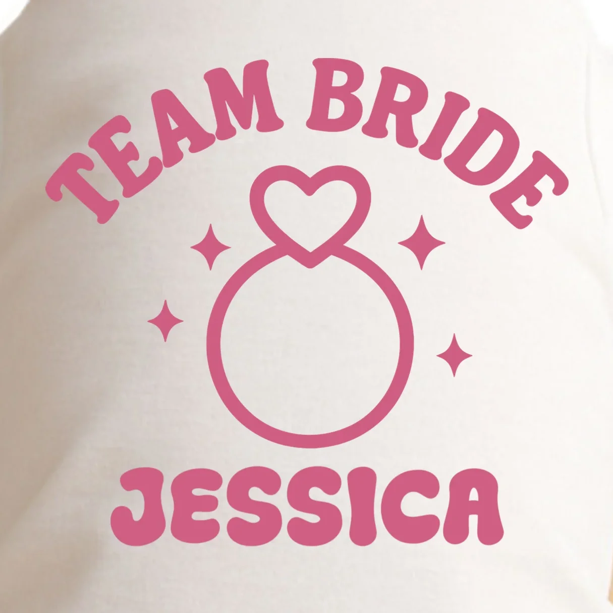 Team Bride Custom Bachelorette Doggie Tank - Front - Close-up