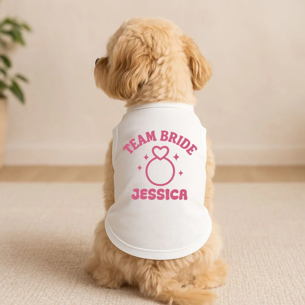 Team Bride Custom Bachelorette Doggie Tank - Front 1