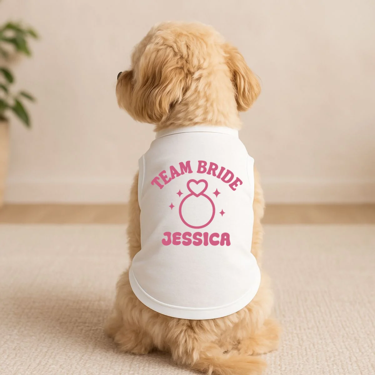 Team Bride Custom Bachelorette Doggie Tank - Front 1