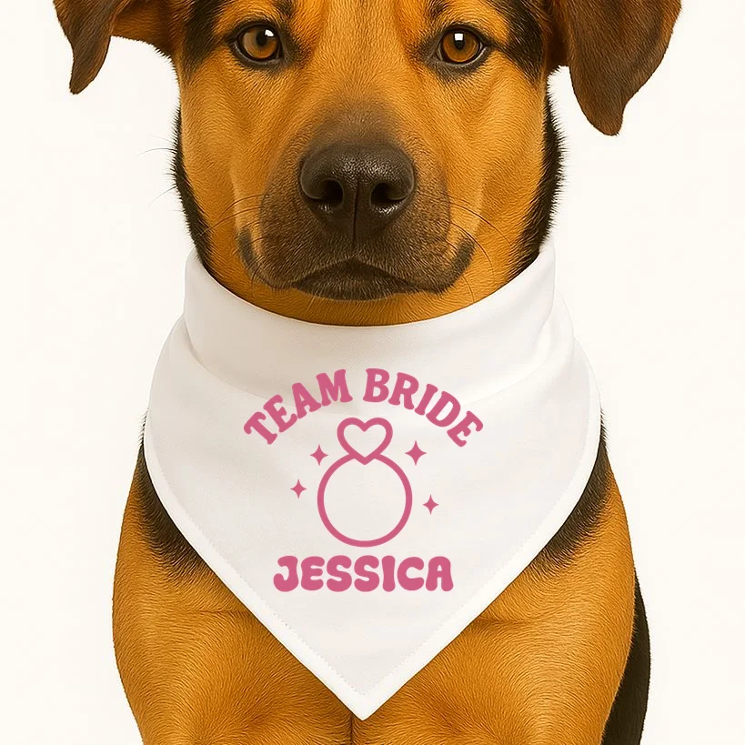 Team Bride Custom Bachelorette Dog Bandana - Front 1