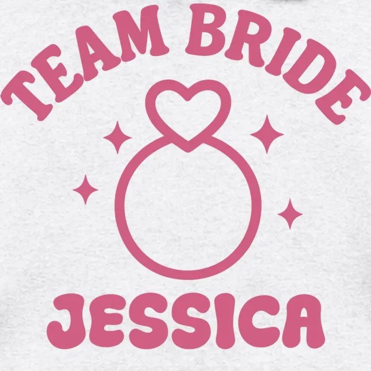 Team Bride Custom Bachelorette Men's Hoodie - Front - Close-up