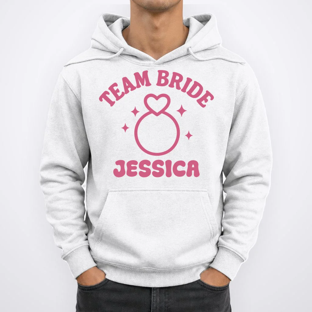 Team Bride Custom Bachelorette Hoodie - Front 1