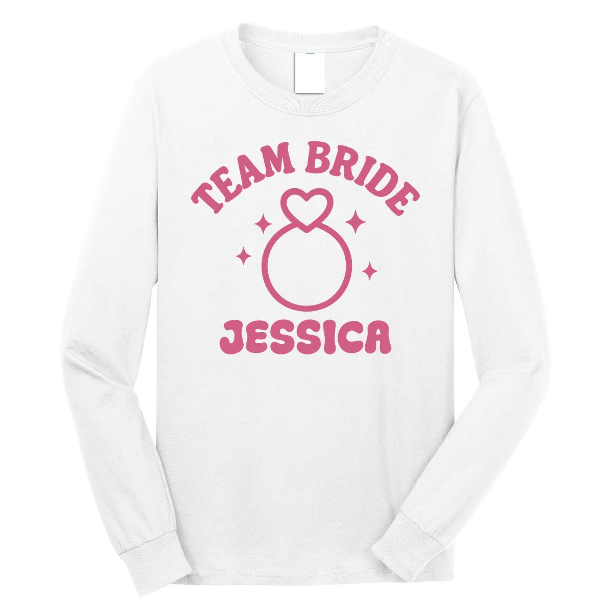 Team Bride Custom Bachelorette Long Sleeve Shirt - Front