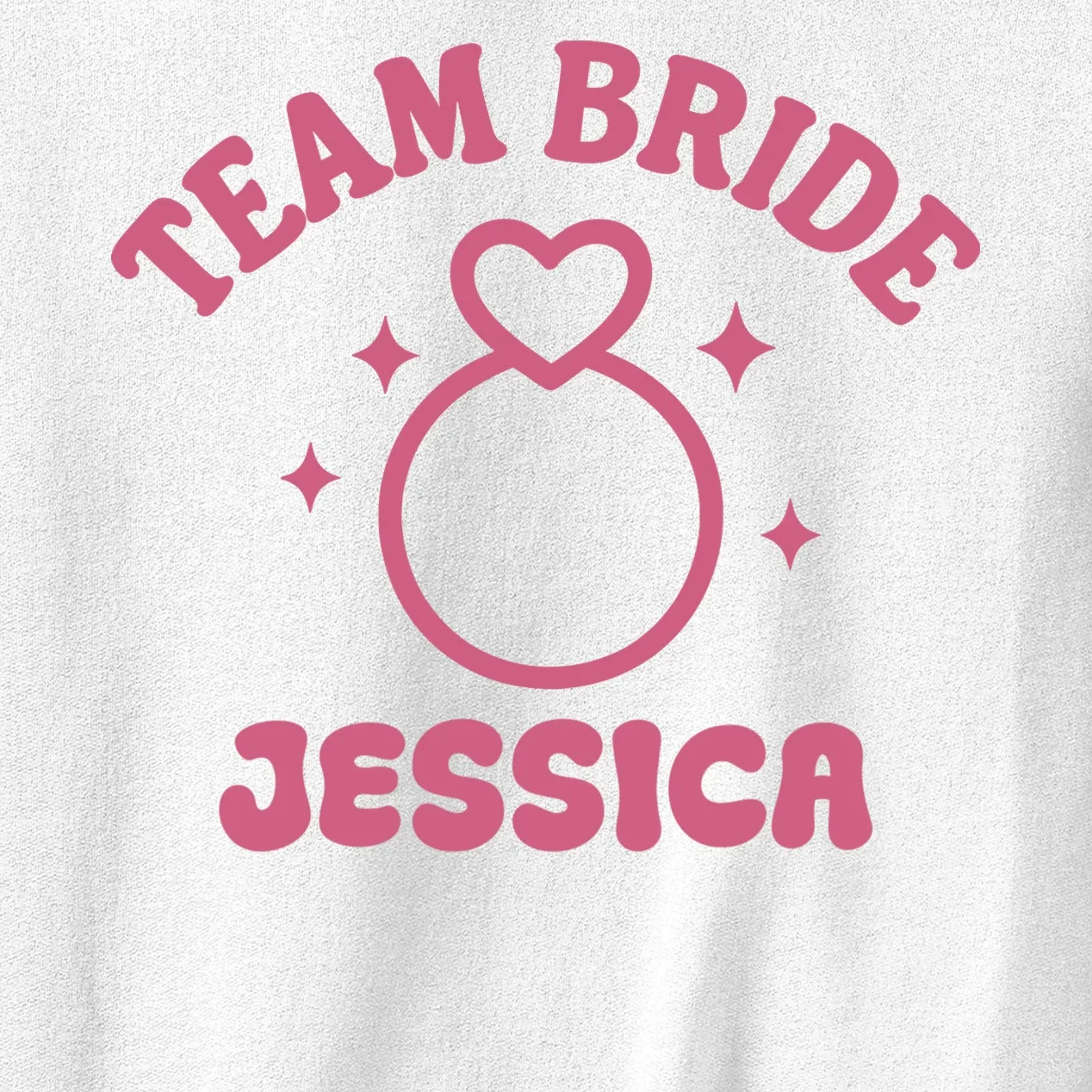 Team Bride Custom Bachelorette Men's Sweatshirt - Front - Close-up