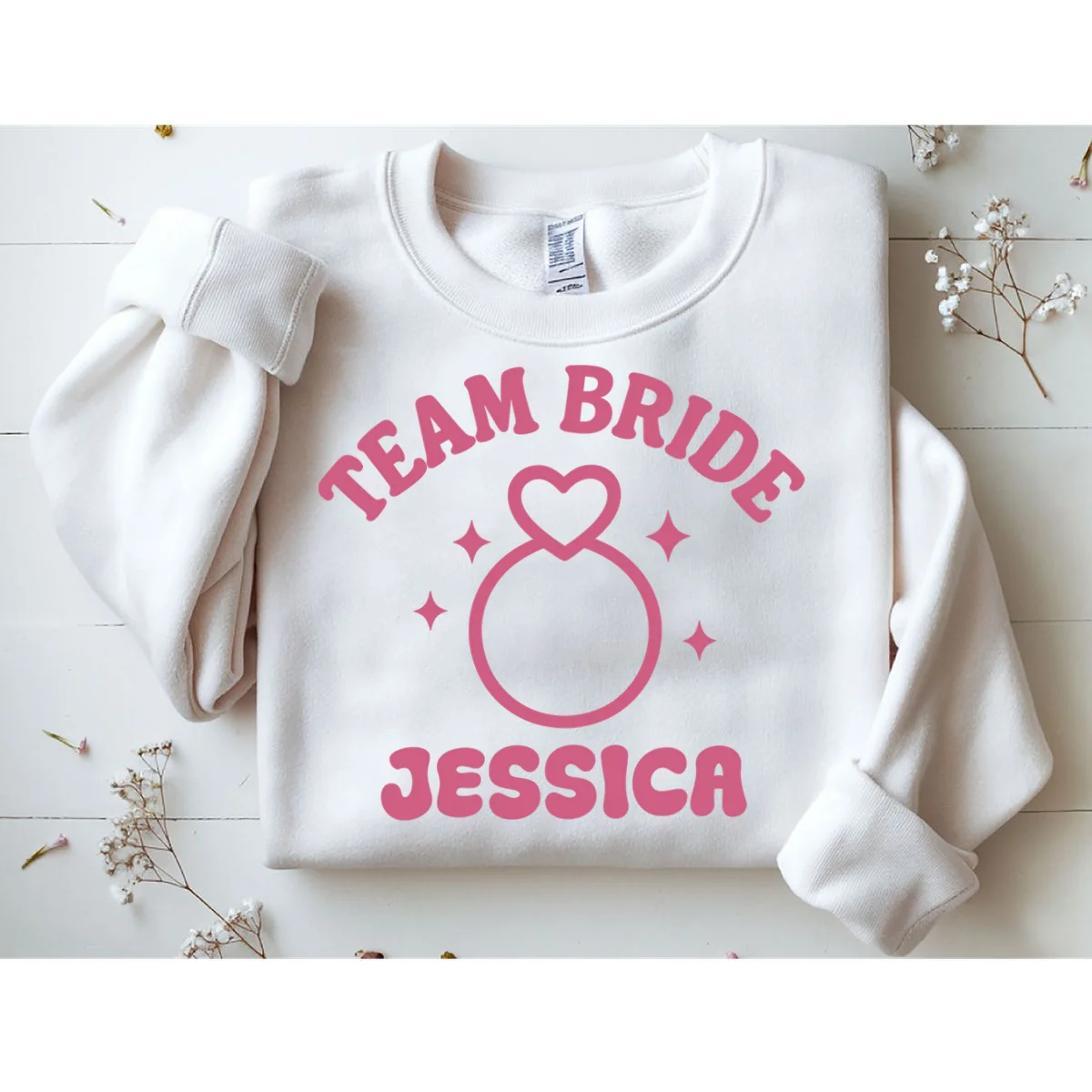 Team Bride Custom Bachelorette Sweatshirt - Front 1