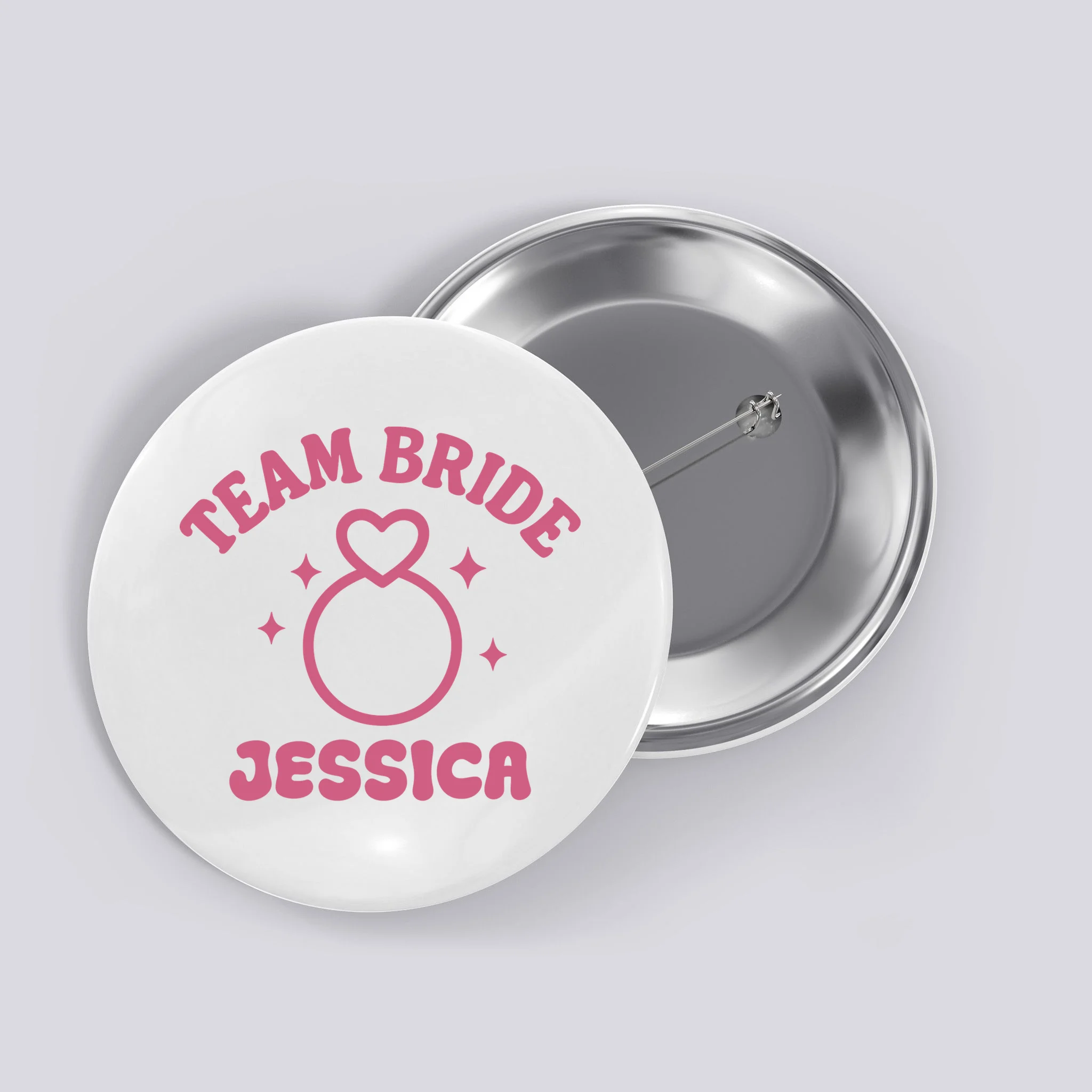 Team Bride Custom Bachelorette Button - Front