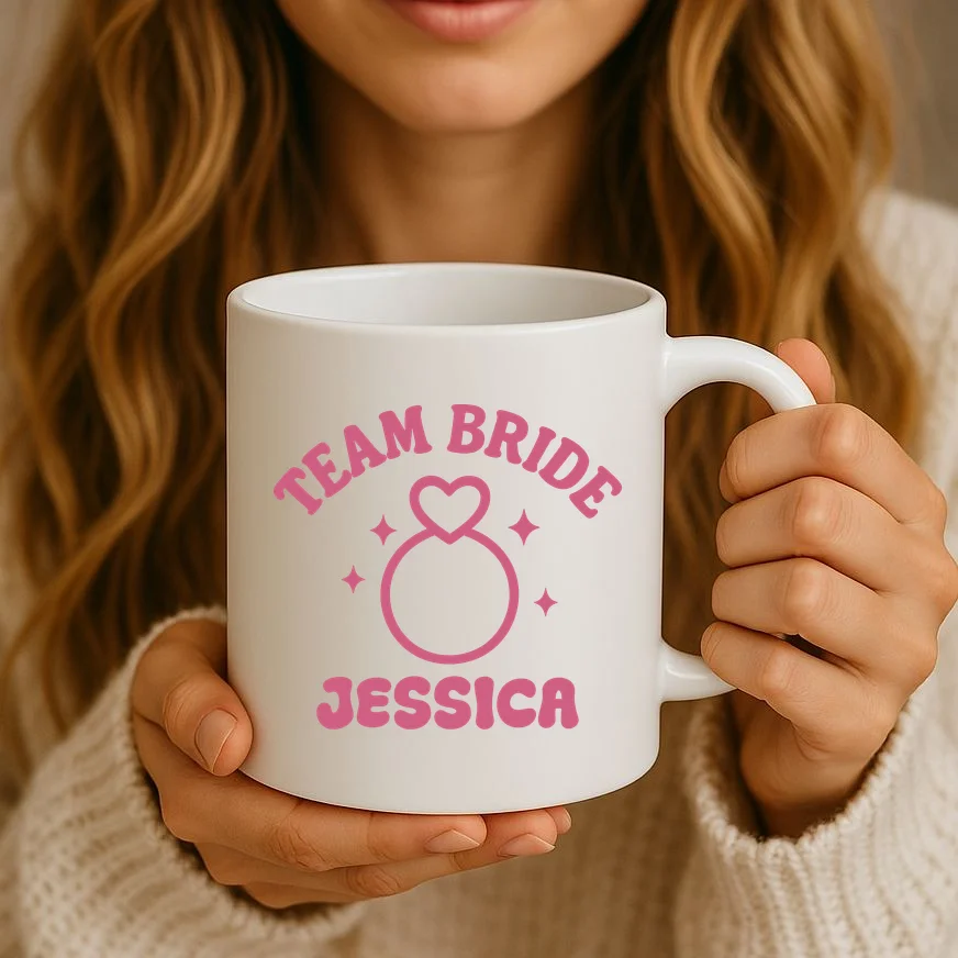 Team Bride Custom Bachelorette Coffee Mug - Front 2