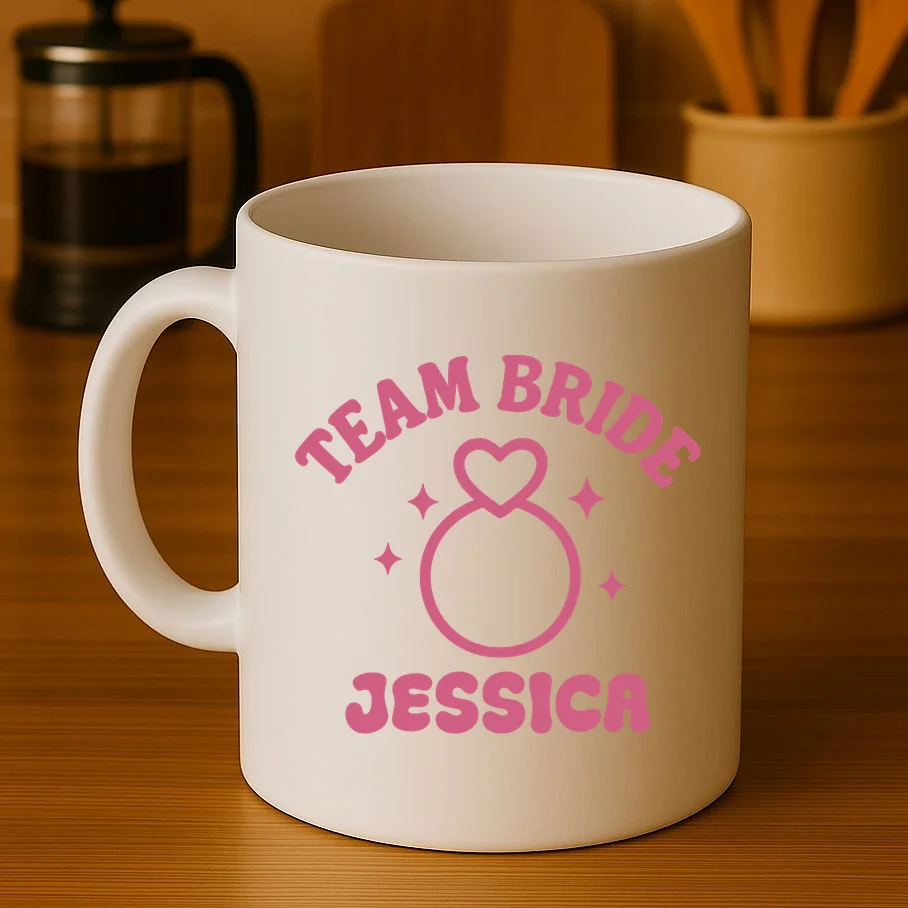 Team Bride Custom Bachelorette Coffee Mug - Front 3