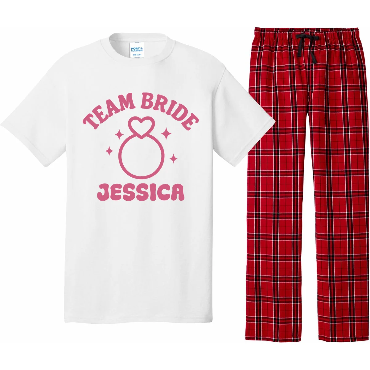 Team Bride Custom Bachelorette Pajama Set - Front