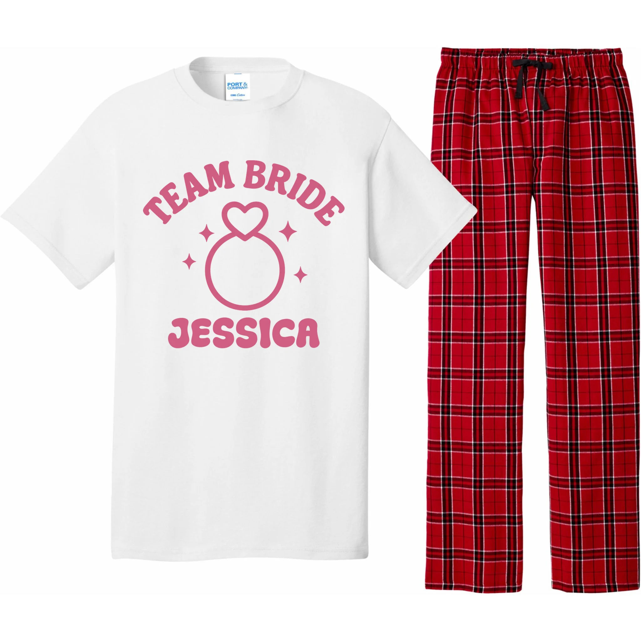 Team Bride Custom Bachelorette Men's Pajamas - Front