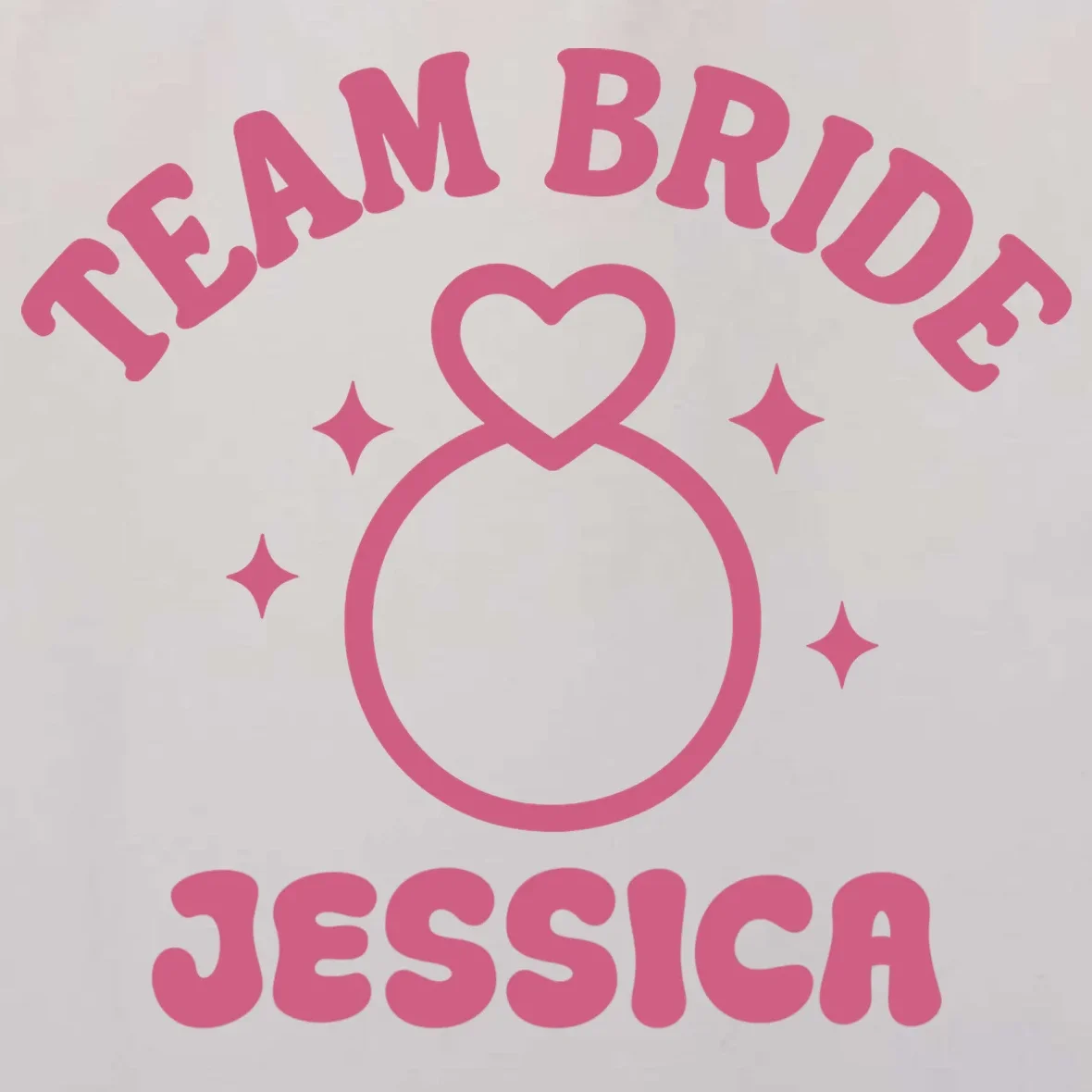 Team Bride Custom Bachelorette Tote Bag - Front - Close-up