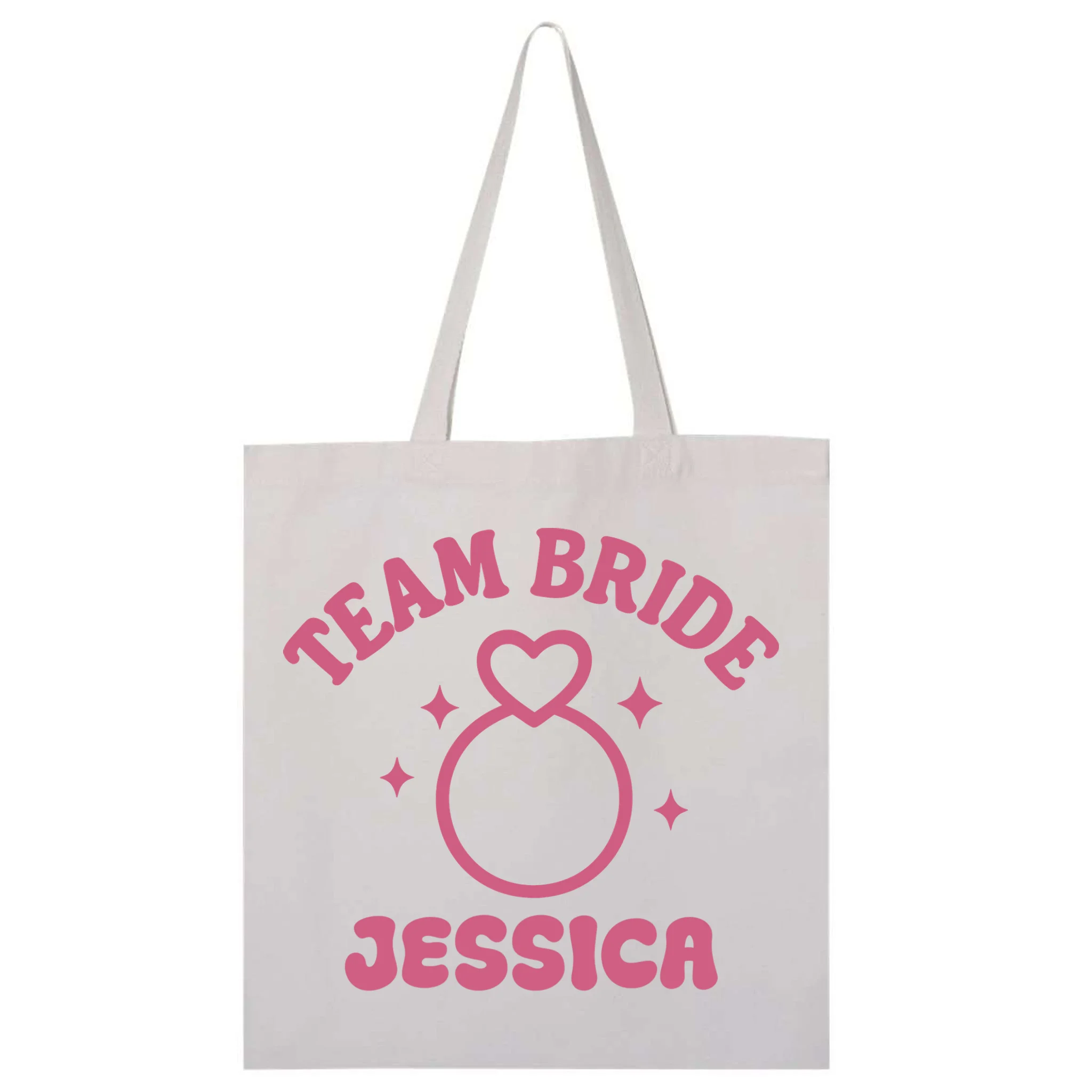 Team Bride Custom Bachelorette Tote Bag - Front