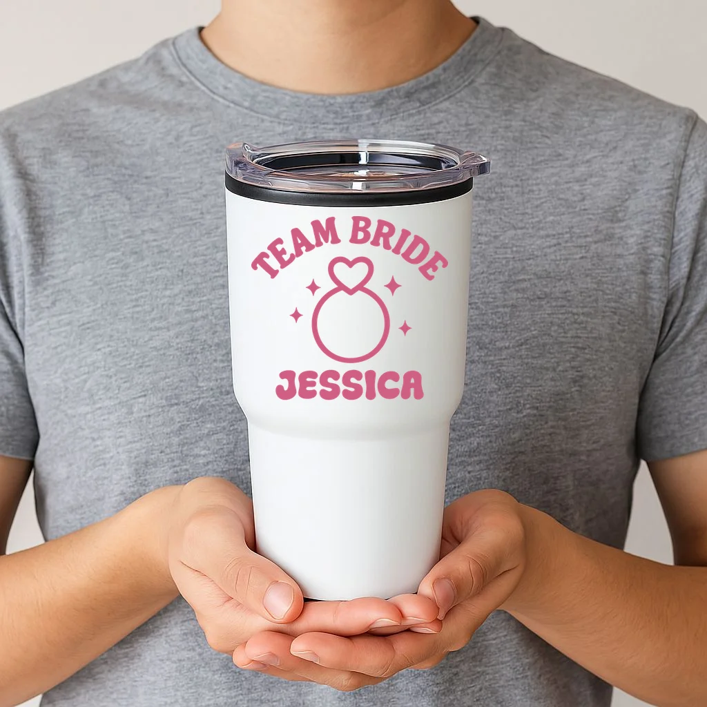Team Bride Custom Bachelorette 20oz Tumbler - Front 1