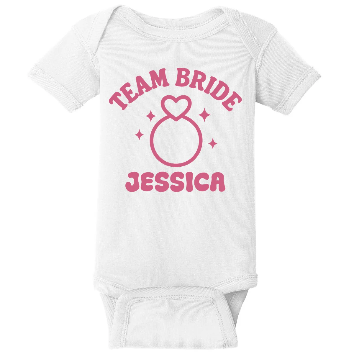 Team Bride Custom Bachelorette Baby Bodysuit - Front