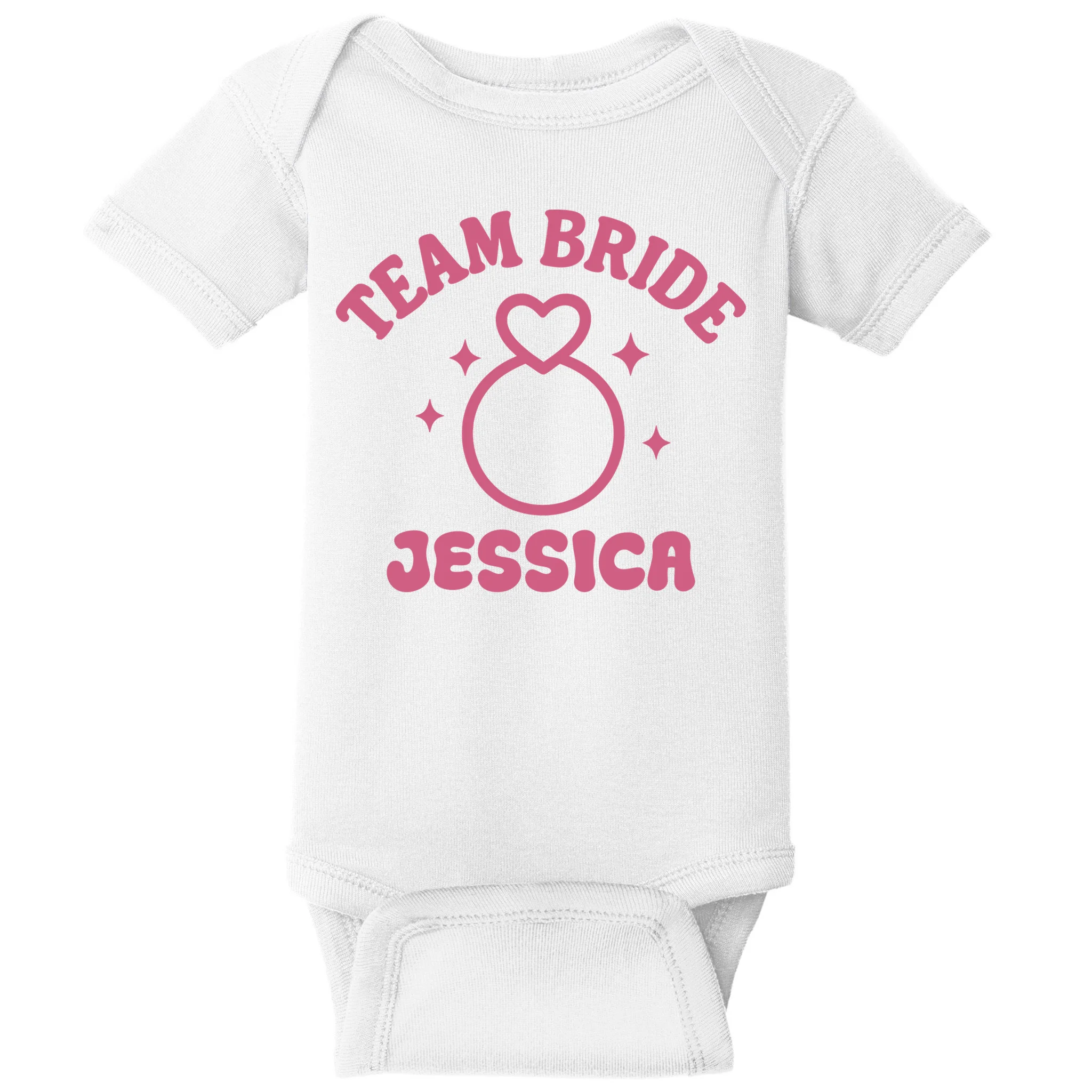 Team Bride Custom Bachelorette Baby Bodysuit - Front