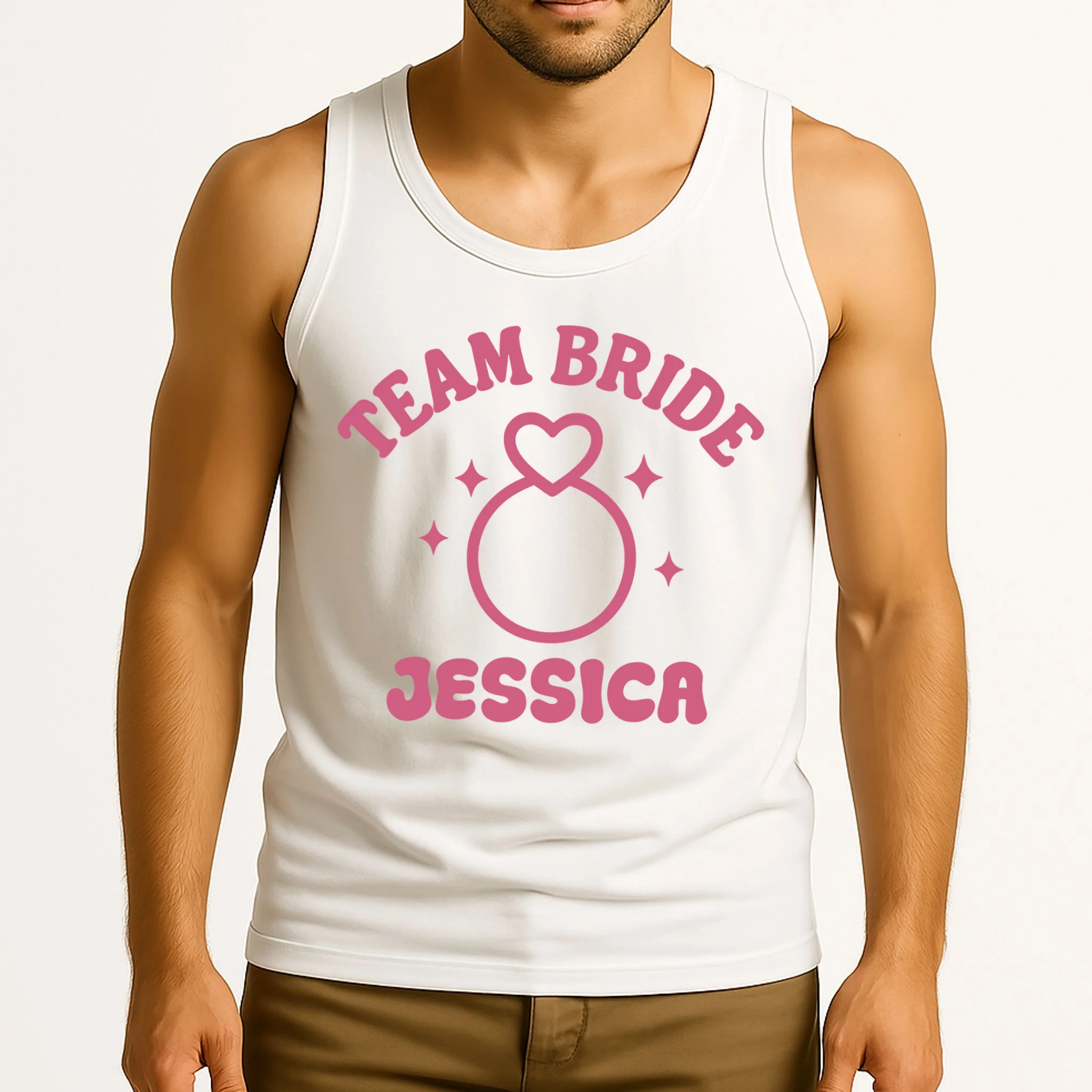 Team Bride Custom Bachelorette Men's Tank Top - Front 2