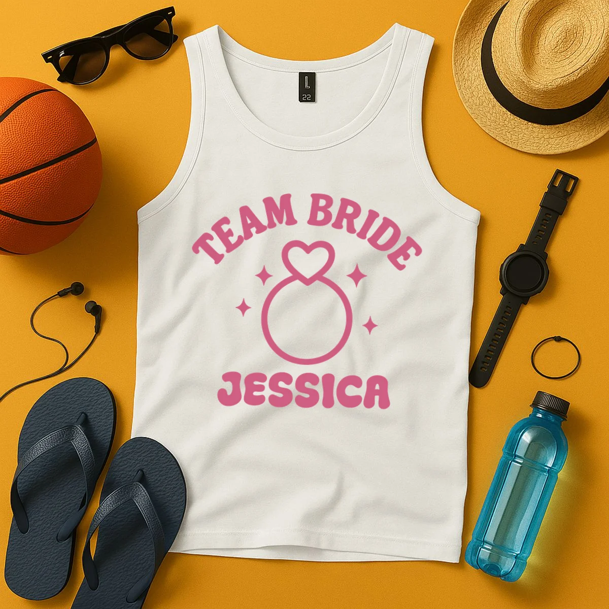 Team Bride Custom Bachelorette Tank Top - Front 3