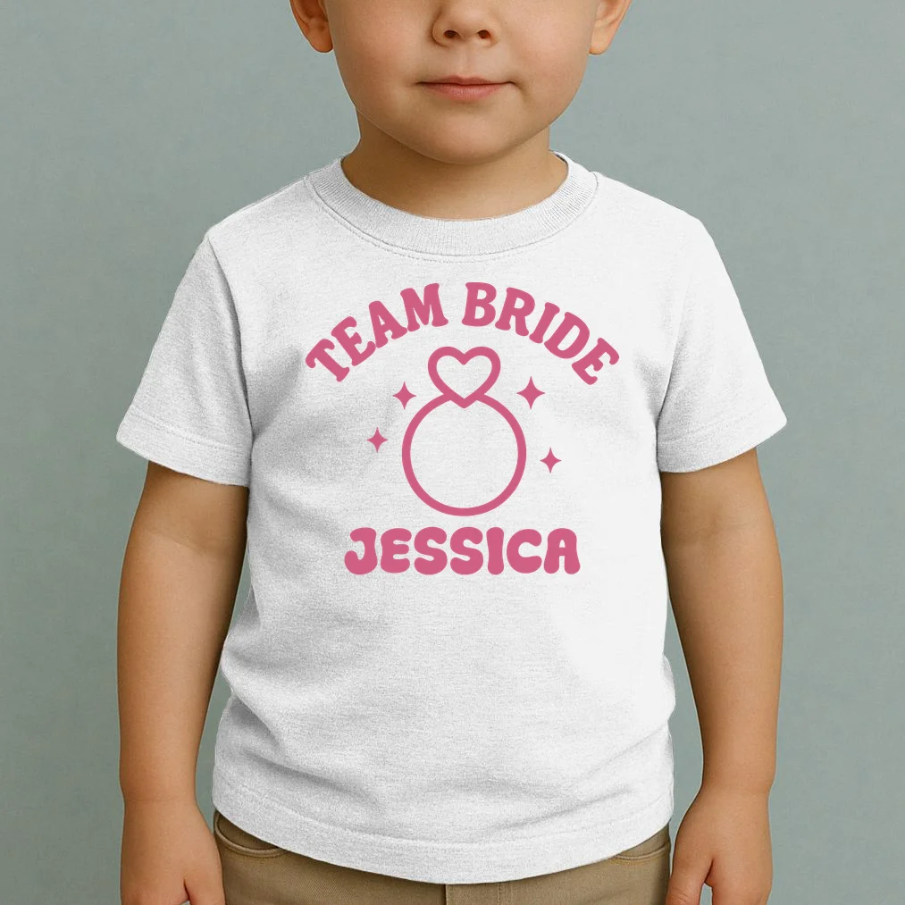 Team Bride Custom Bachelorette Toddler T-Shirt - Front 1