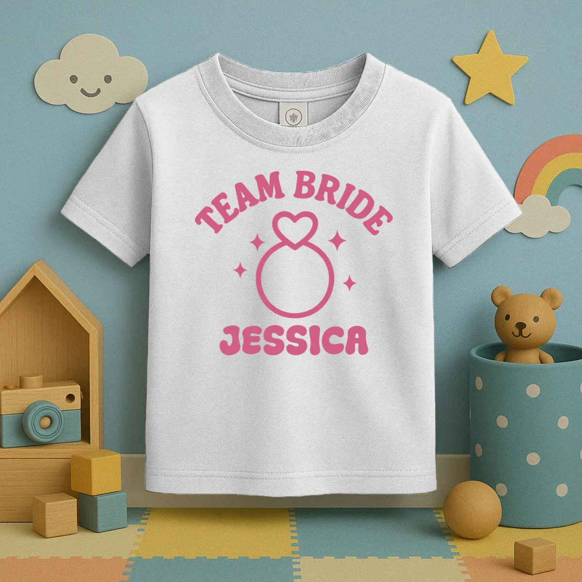 Team Bride Custom Bachelorette Toddler T-Shirt - Front 2