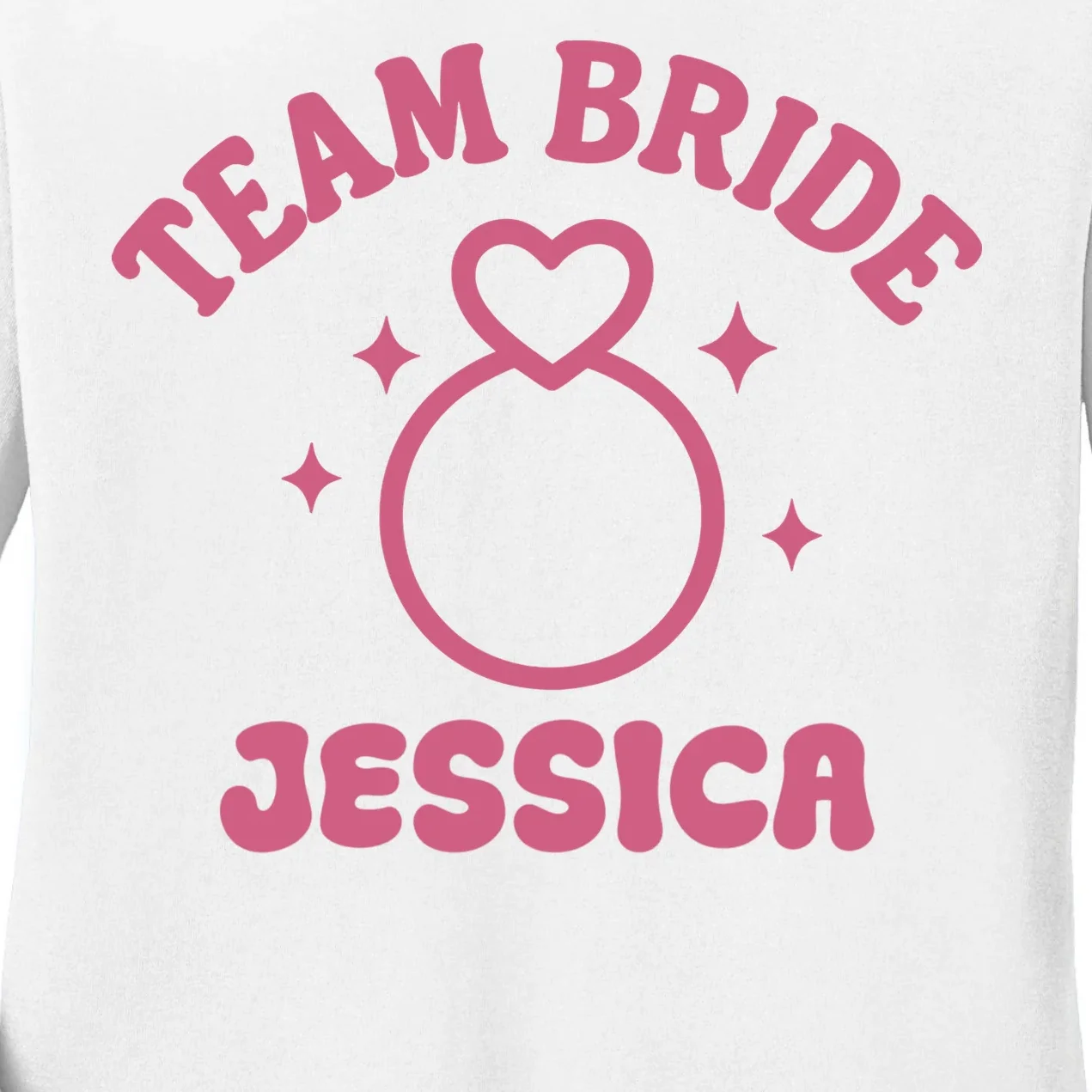 Team Bride Custom Bachelorette Women's Long Sleeve Shirt - Front - Close-up