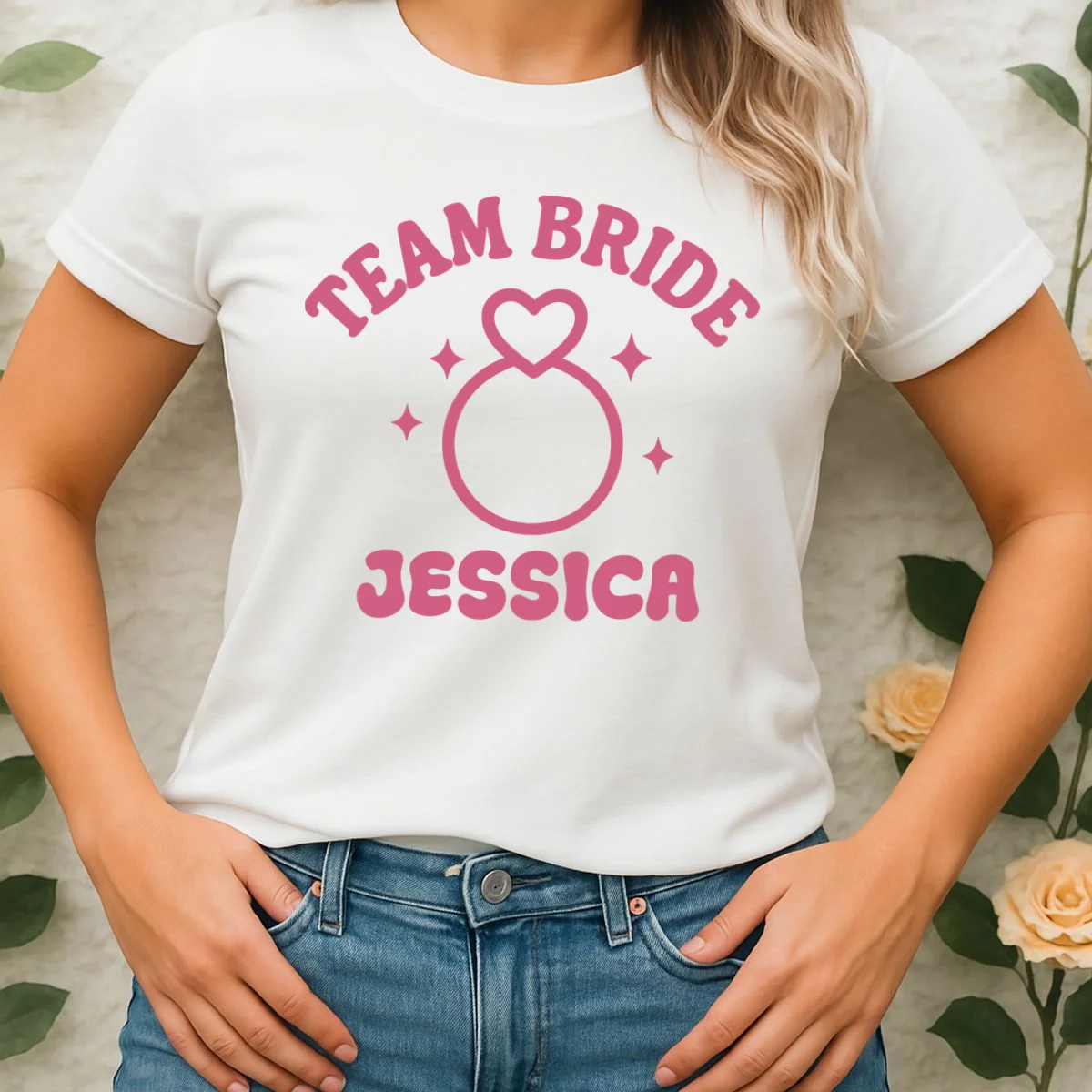 Team Bride Custom Bachelorette Women's T-Shirt - Front 1