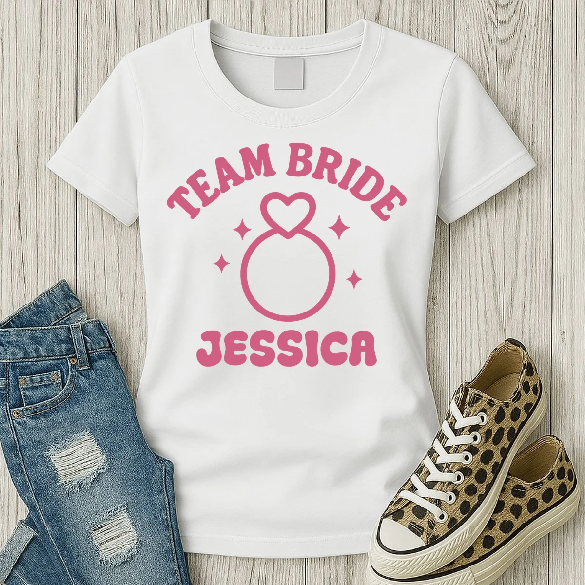 Team Bride Custom Bachelorette Women's T-Shirt - Front 2