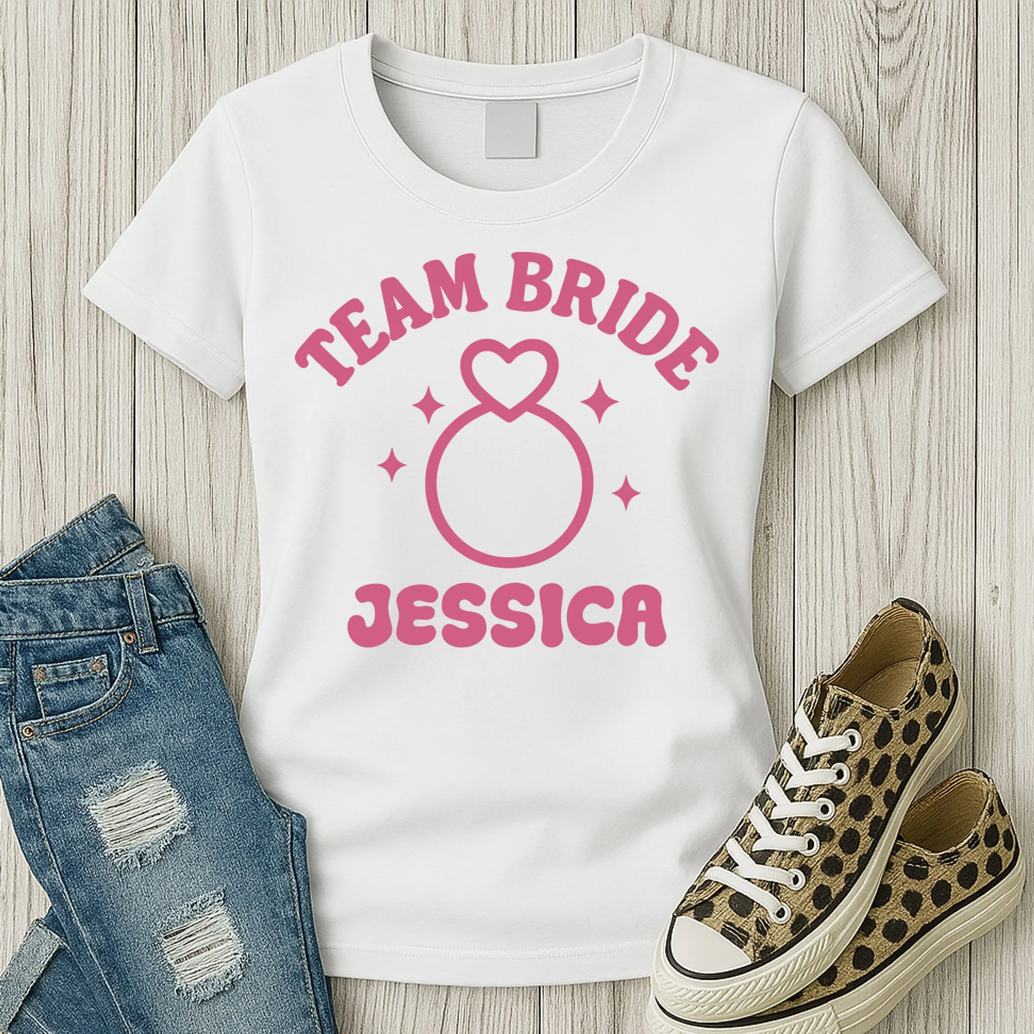 Team Bride Custom Bachelorette Women's T-Shirt - Front 2