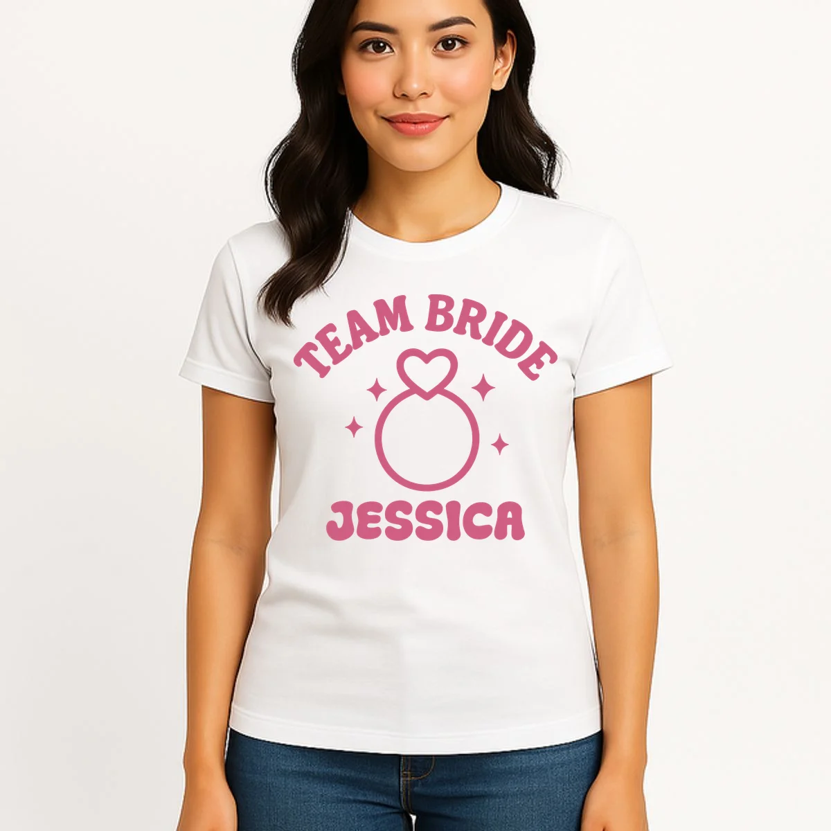 Team Bride Custom Bachelorette Women's T-Shirt - Front 3