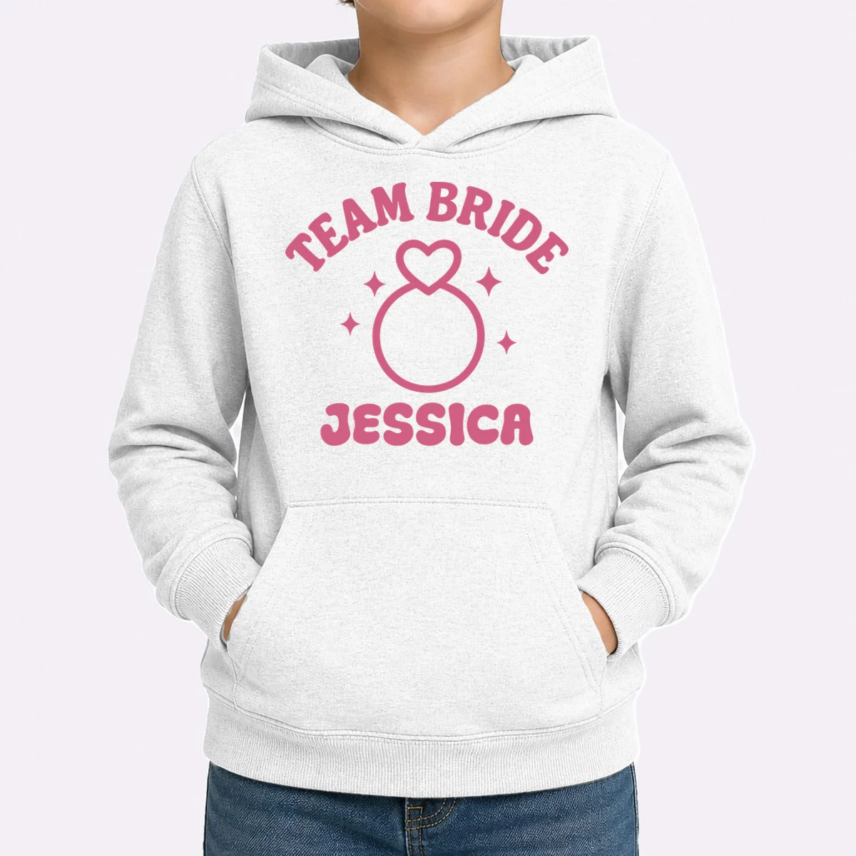 Team Bride Custom Bachelorette Kids Hoodie - Front 1