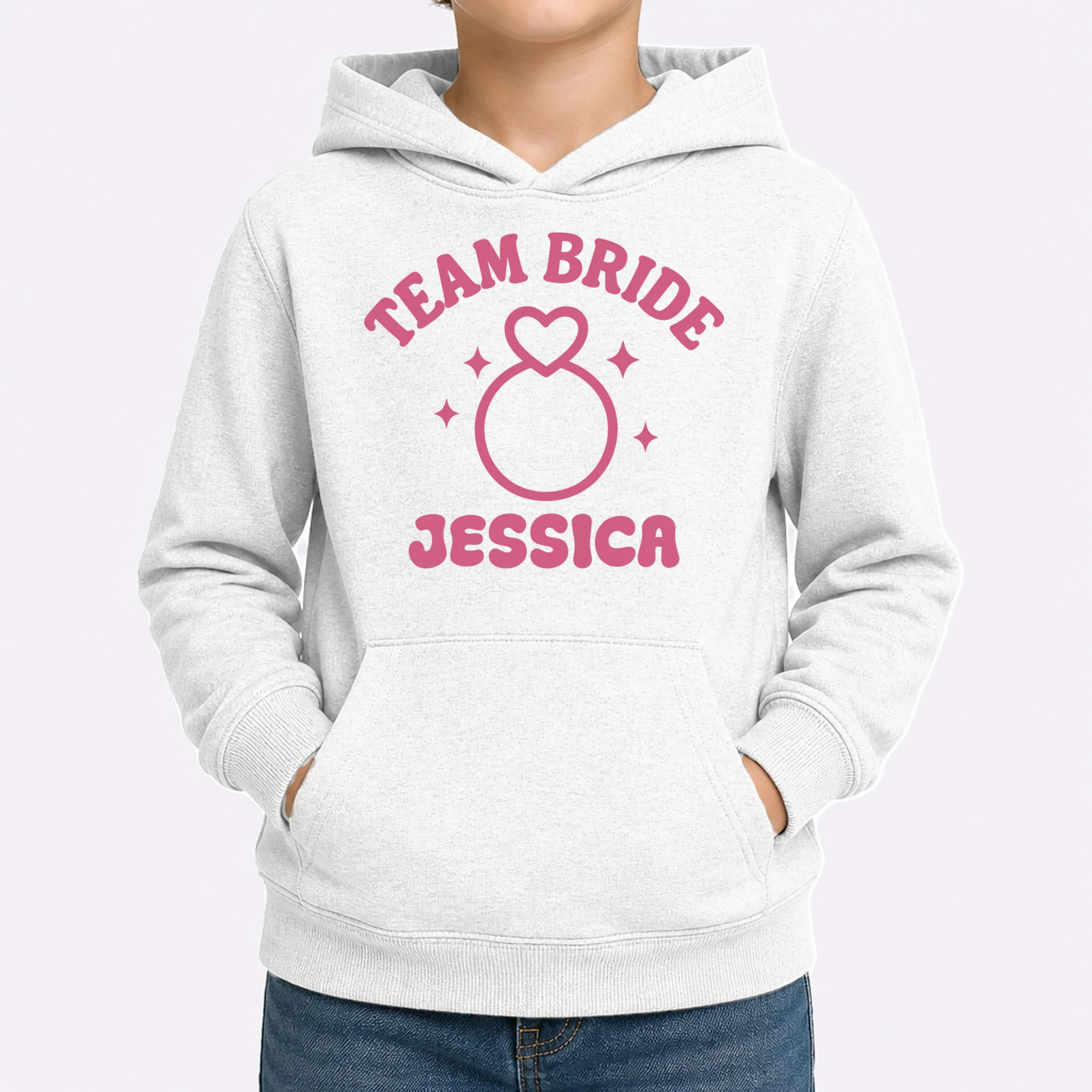 Team Bride Custom Bachelorette Kids Hoodie - Front 1