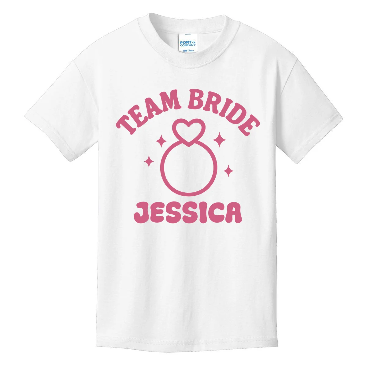 Team Bride Custom Bachelorette Kids T-Shirt - Front