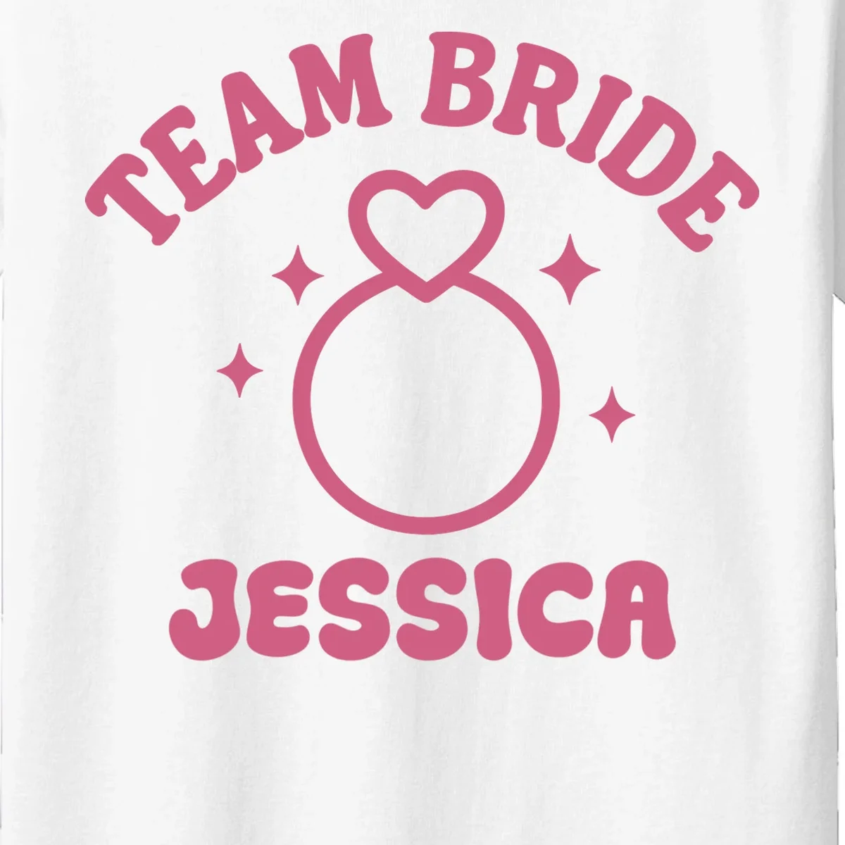 Team Bride Custom Bachelorette Kids T-Shirt - Front - Close-up