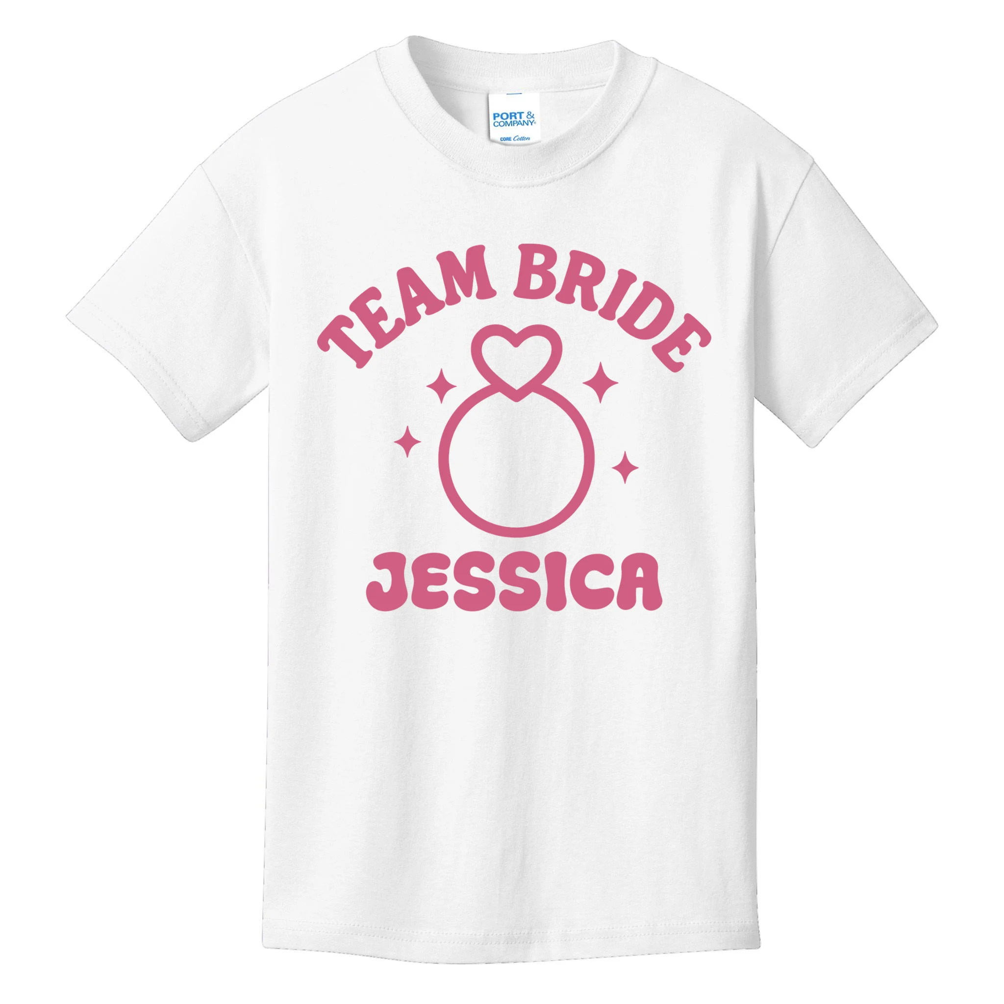 Team Bride Custom Bachelorette Kids T-Shirt - Front