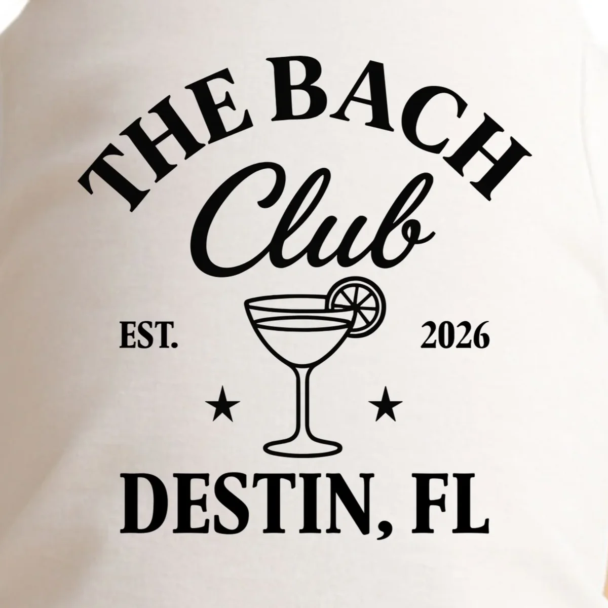 The Bach Club Custom Personalized Bachelorette Doggie Tank - Front - Close-up
