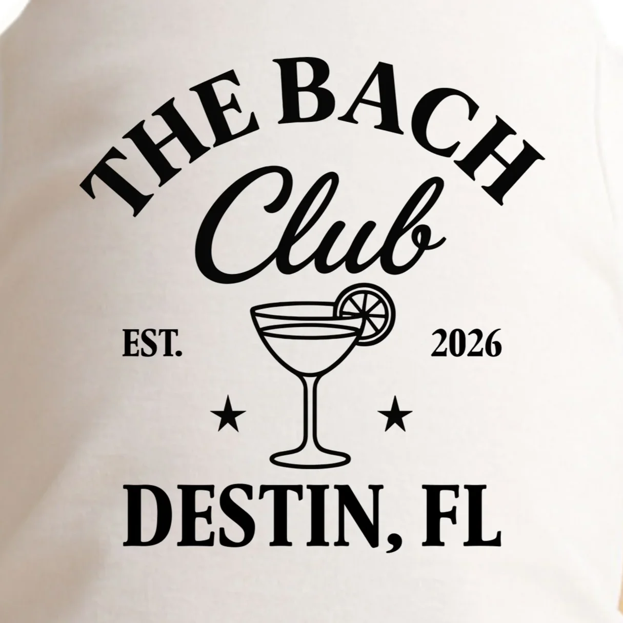 The Bach Club Custom Personalized Bachelorette Doggie Tank - Front - Close-up