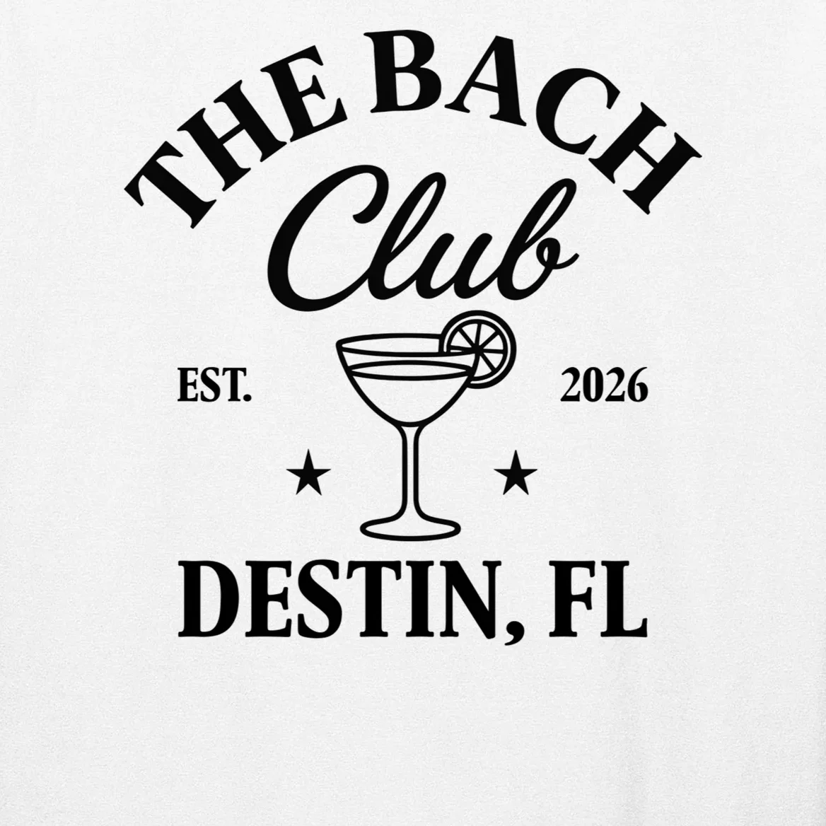 The Bach Club Custom Personalized Bachelorette Men's Long Sleeve Shirt - Front - Close-up